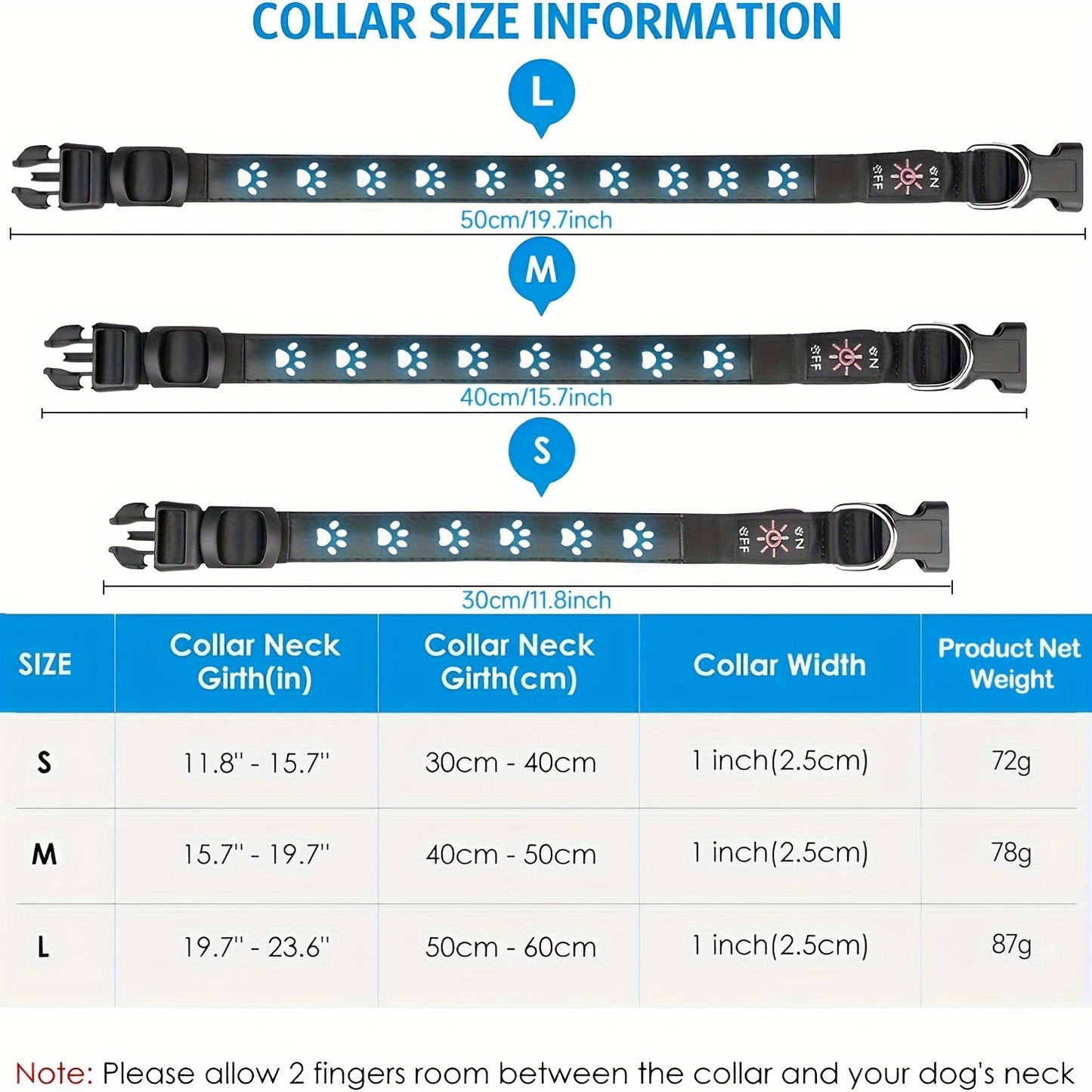 Rechargeable LED Dog Collar
