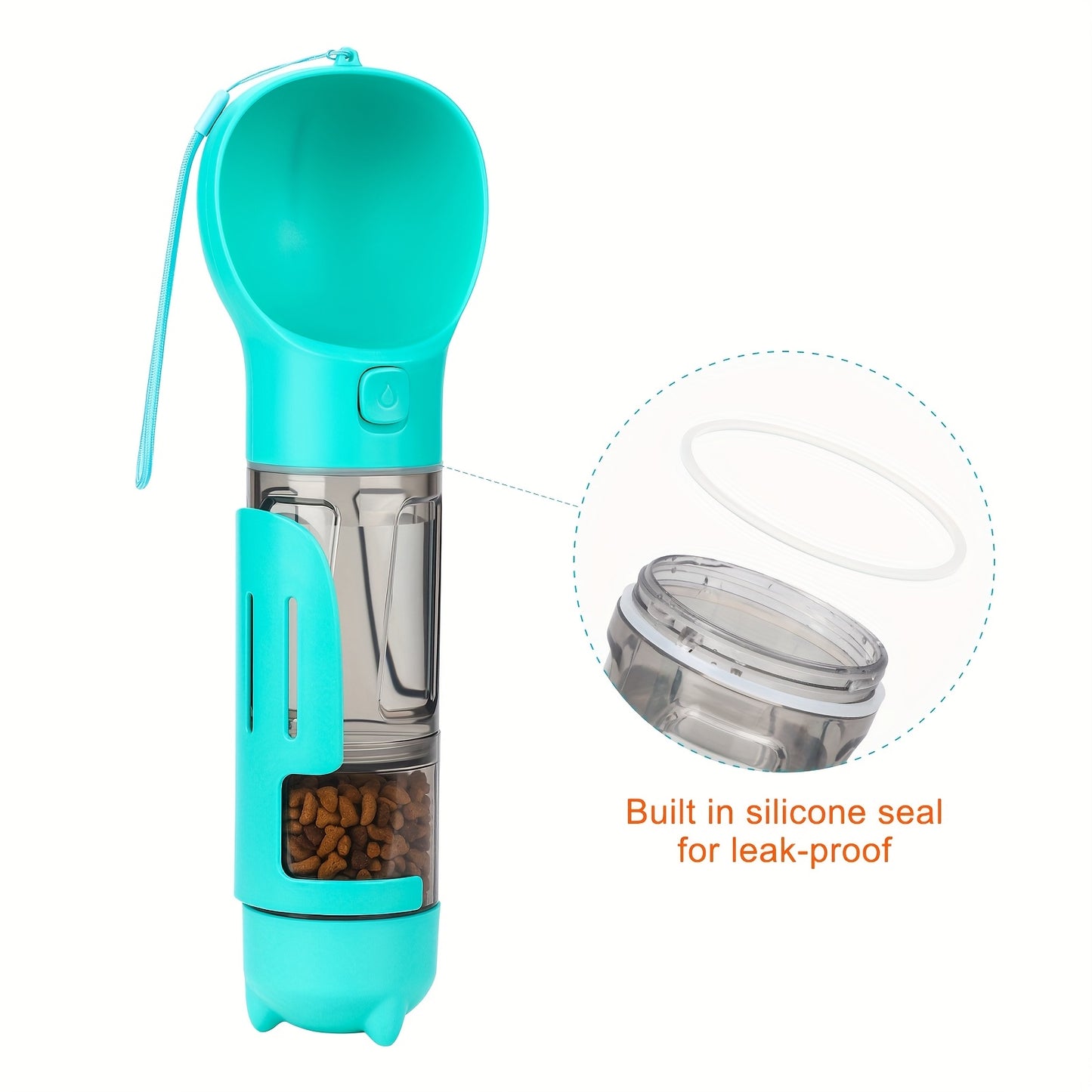 Portable Dog Feeder with Cup & Poop Shovel – Travel-Friendly, Spill-Proof Pet Food Dispenser