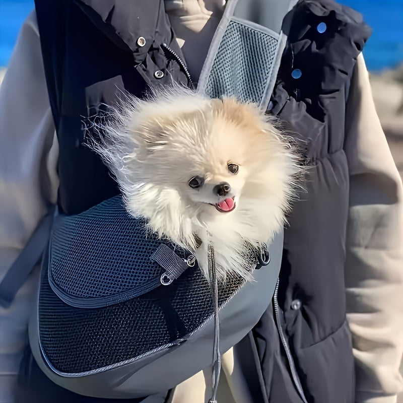 Pet Sling Carrier – Breathable Mesh, Hands-Free for Small Dogs
