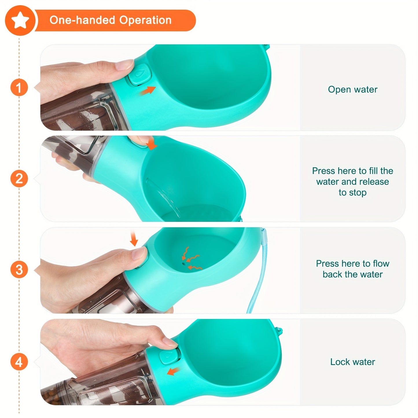 Portable Dog Feeder with Cup & Poop Shovel – Travel-Friendly, Spill-Proof Pet Food Dispenser