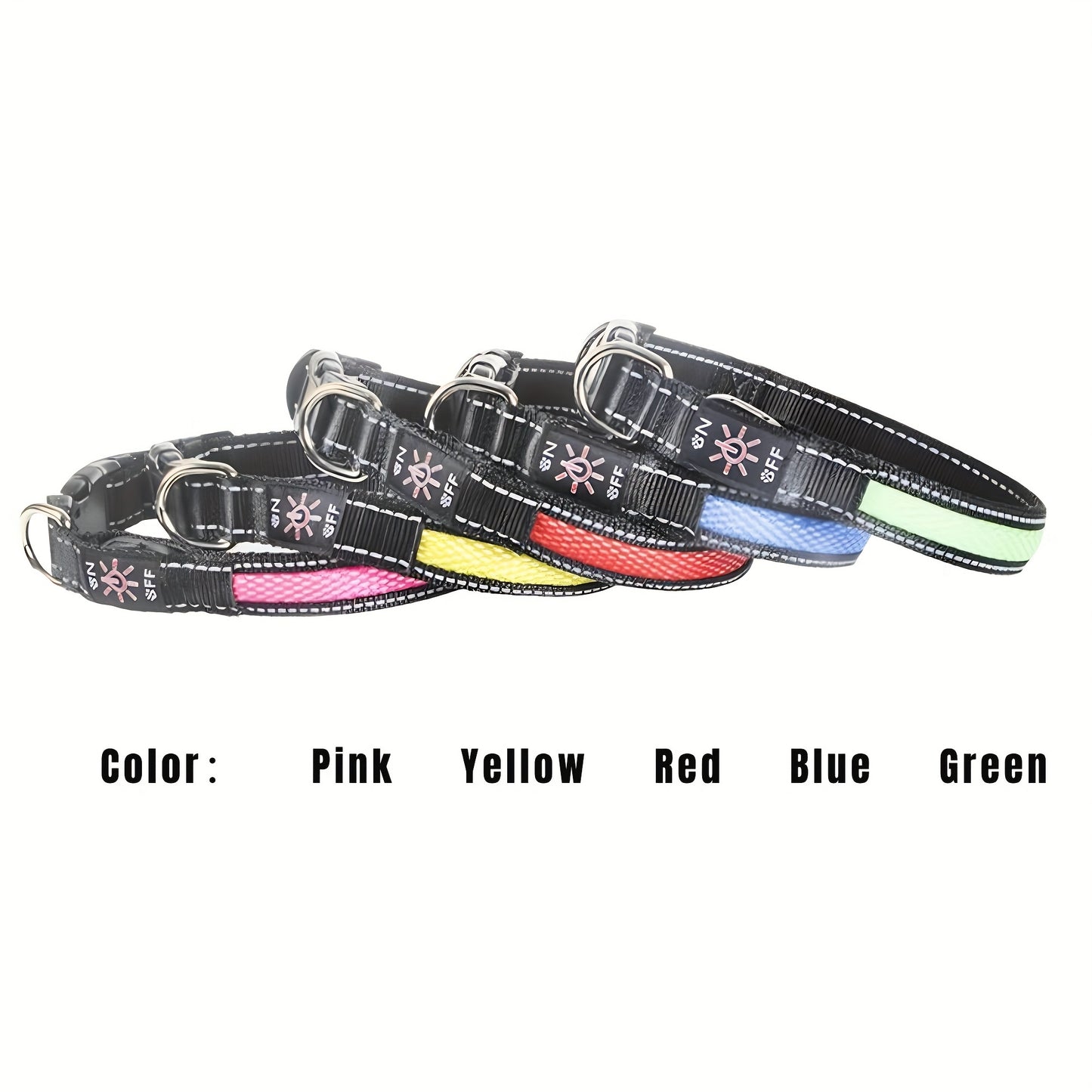 LED Dog Collar luminous USB rechargeable 1pc