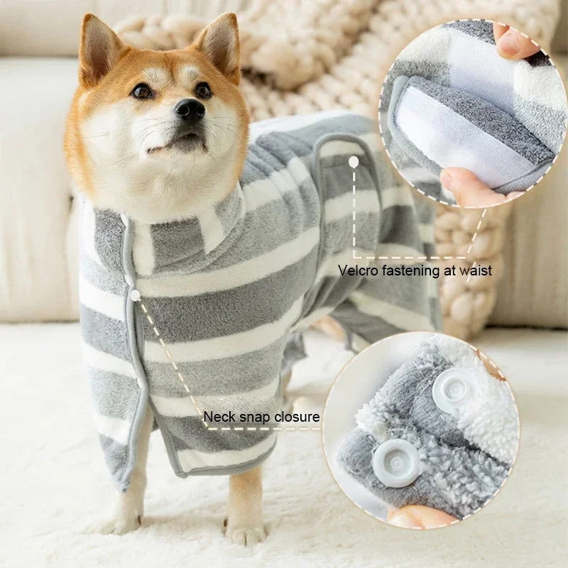 Oversized Dog Bathrobe  Thickened Absorbent Quick-Dry 100%