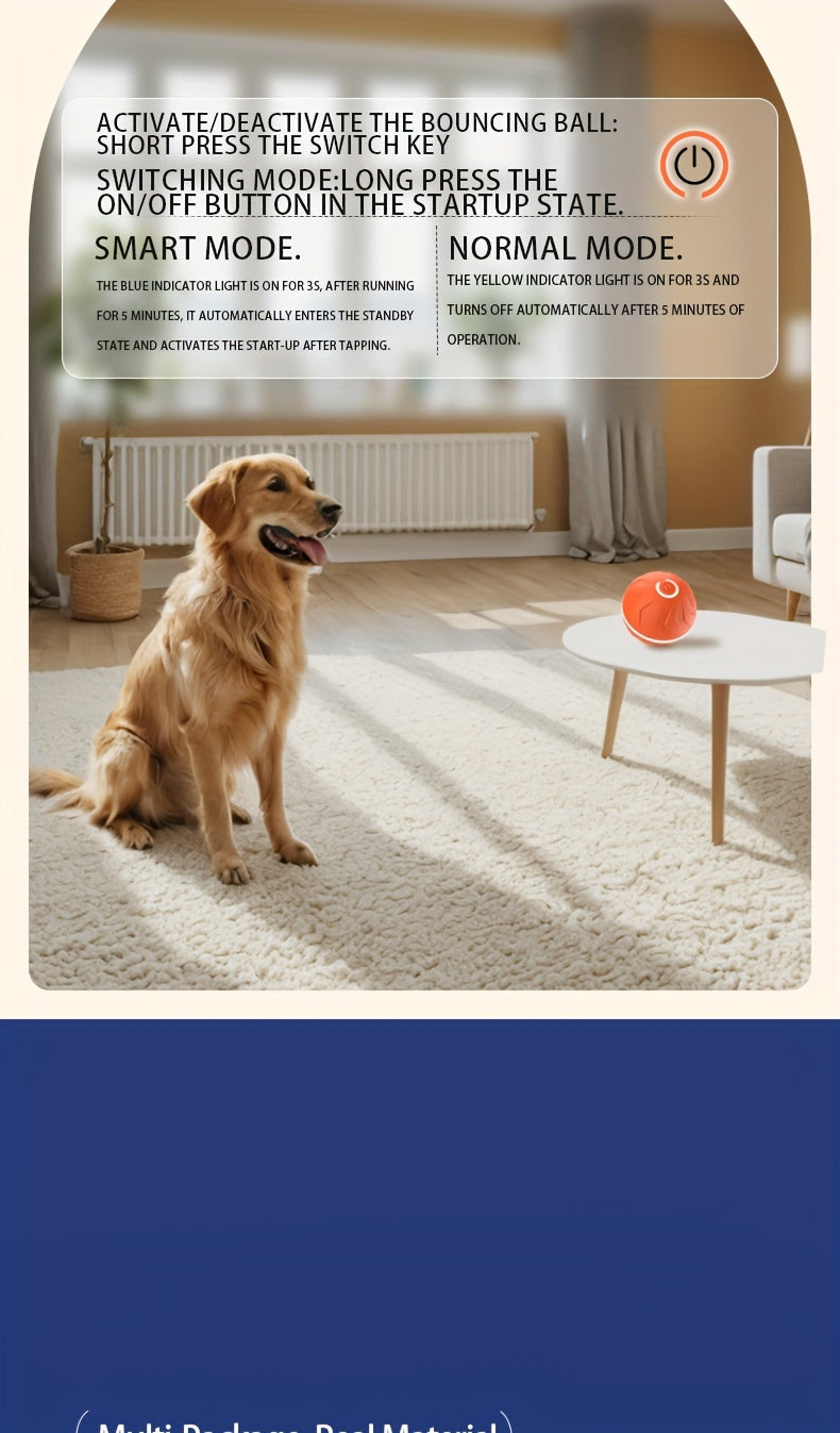 Smart Interactive Dog Ball with Dazzling Rainbow Lights
