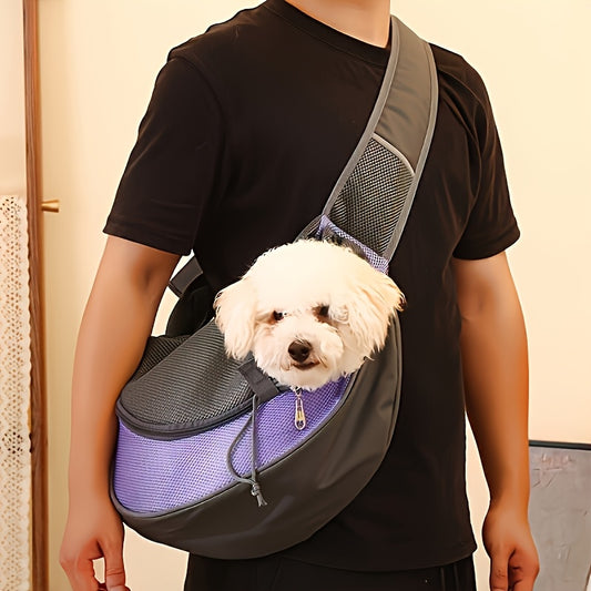 Pet Sling Carrier – Breathable Mesh, Hands-Free for Small Dogs