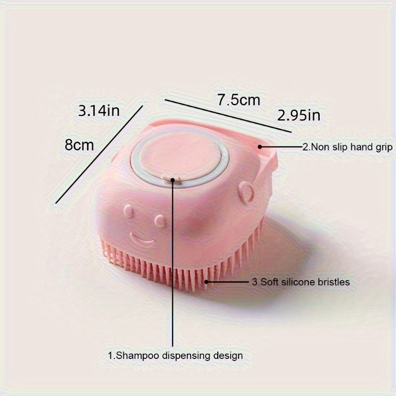 Pet Shower Brush – Gentle Grooming with Built-in Shampoo Dispenser for Dogs & Cats
