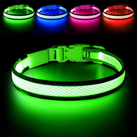 LED Dog Collar luminous USB rechargeable 1pc