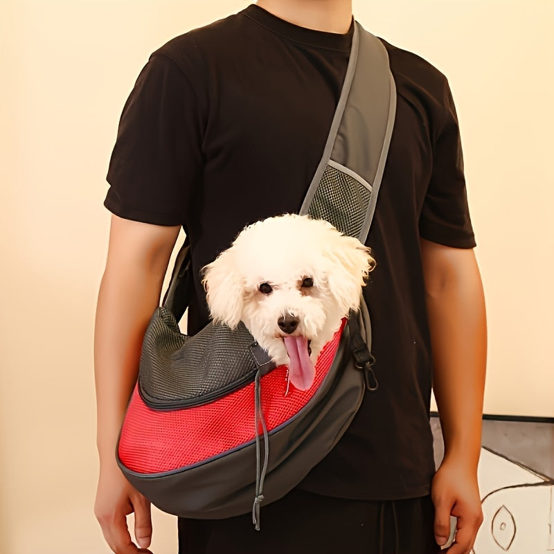 Pet Sling Carrier – Breathable Mesh, Hands-Free for Small Dogs