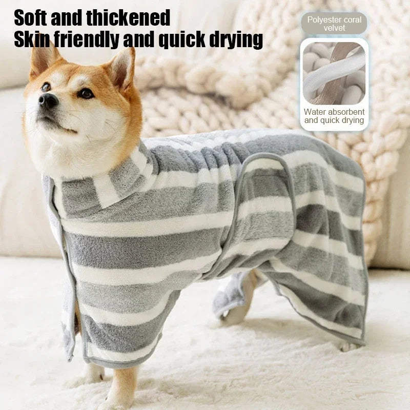 Oversized Dog Bathrobe  Thickened Absorbent Quick-Dry 100%