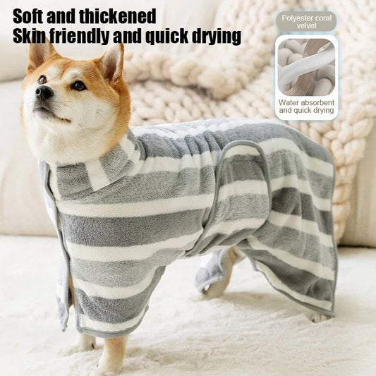 Oversized Dog Bathrobe  Thickened Absorbent Quick-Dry 100%