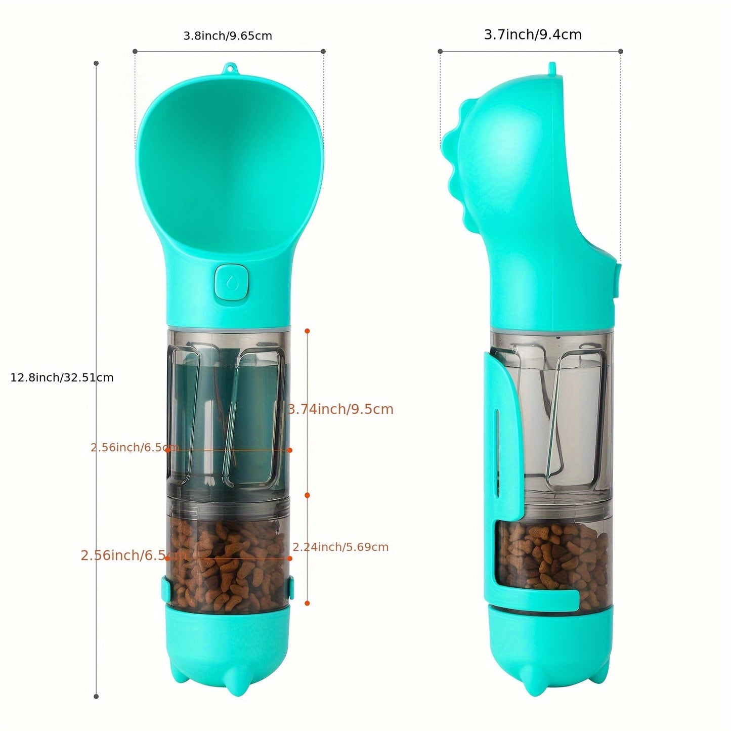 Portable Dog Feeder with Cup & Poop Shovel – Travel-Friendly, Spill-Proof Pet Food Dispenser